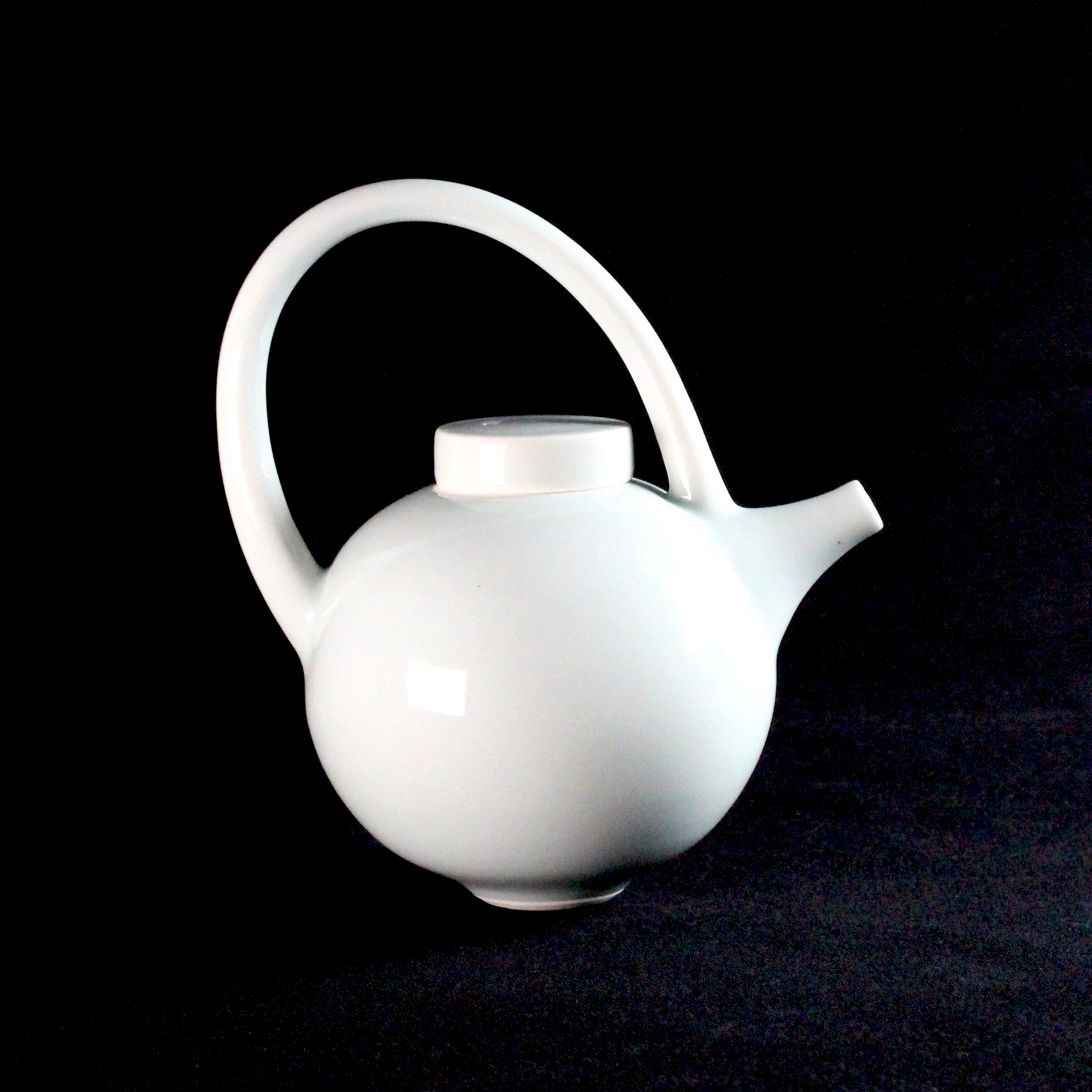 Small Blue Round Teapot in porcelain by Tricia Thom