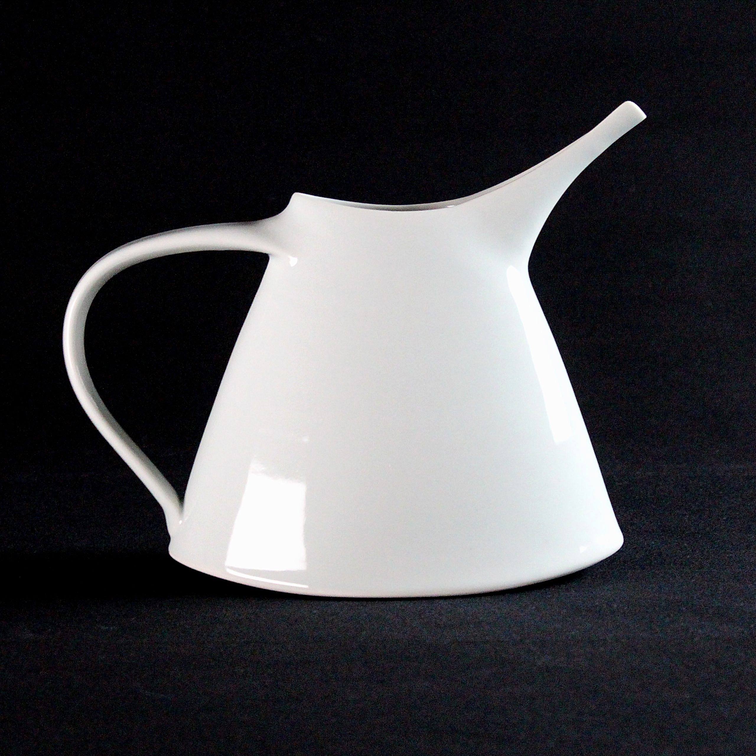 Large Oval Blue Jug in porcelain by Tricia Thom