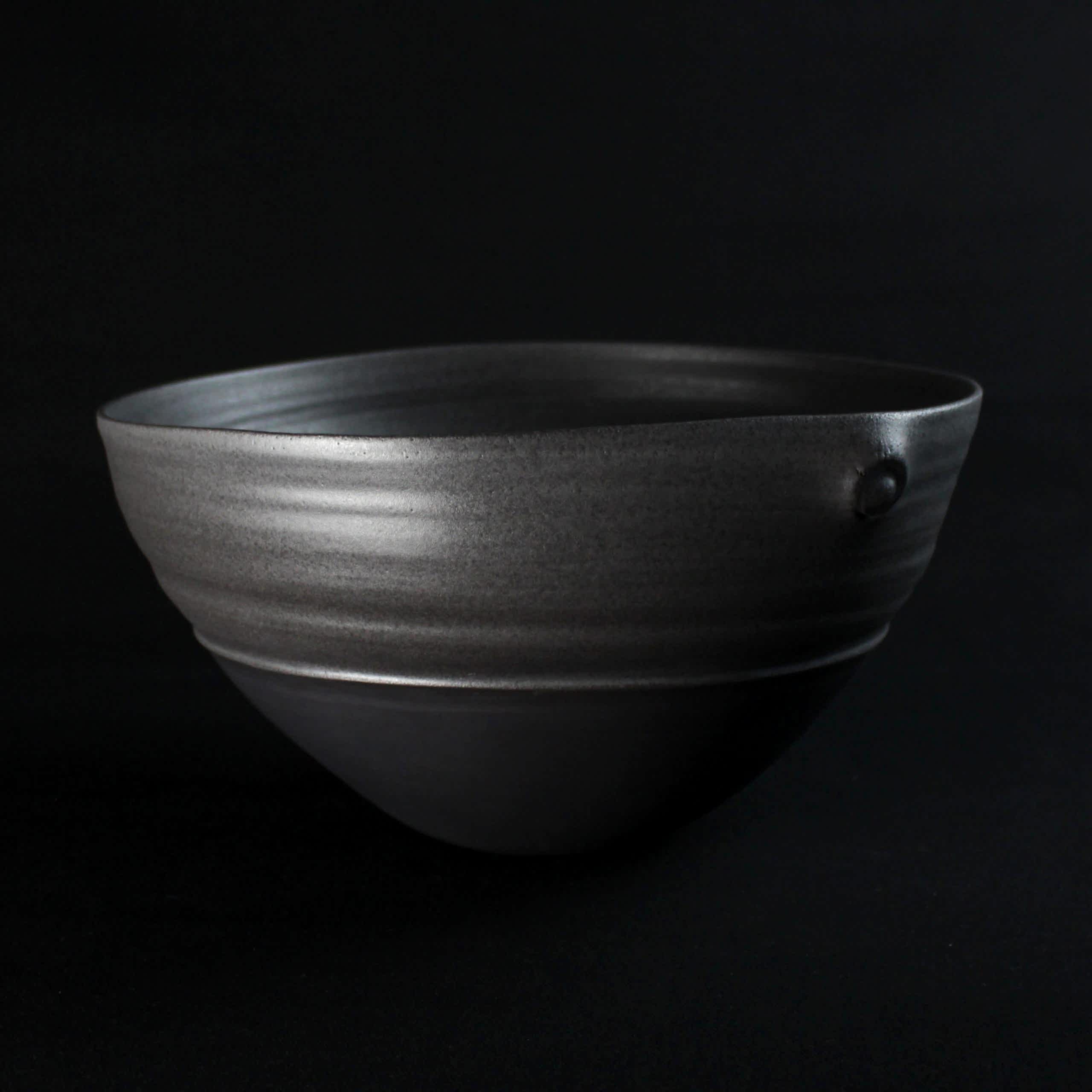 Moonlight Large Deep Bowl in black porcelain by Zeita Scott