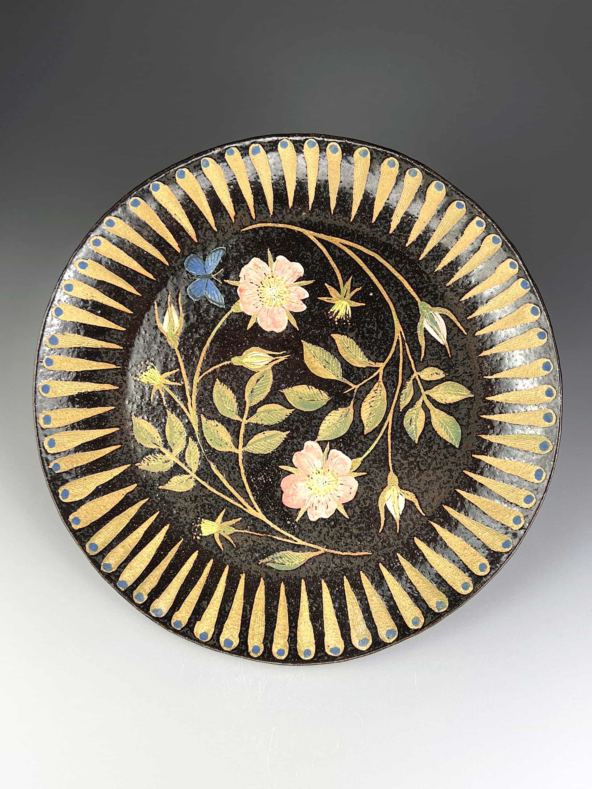 Dog Rose Plate by Kate Sampson