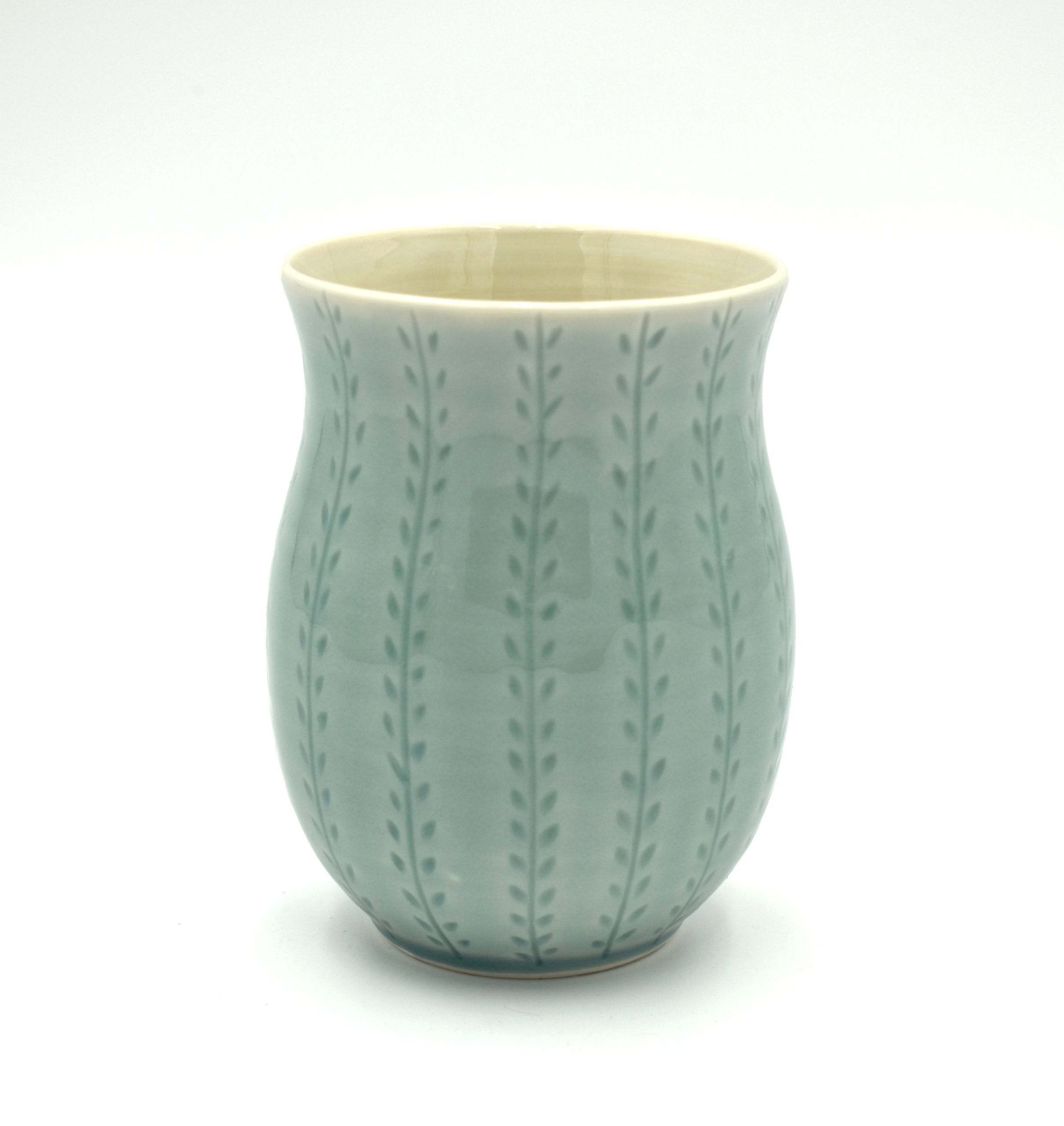 Light Blue Carved Vase by Sarah Went